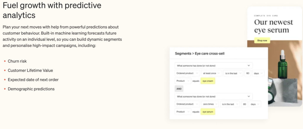 ActiveCampaign vs Klaviyo: Klaviyo’s analytics