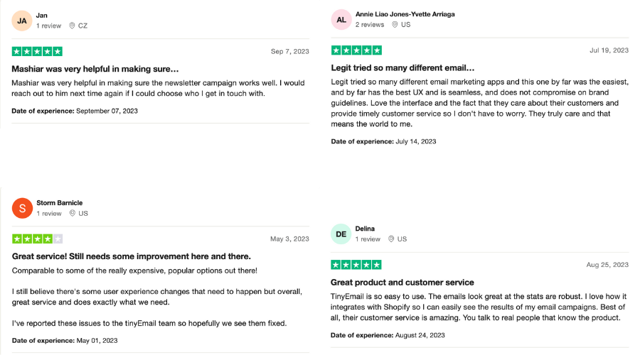 Campaign Monitor vs TinyEmail: A collection of TinyEmail user reviews